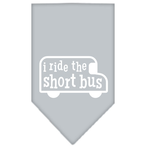 I ride the short bus Screen Print Bandana Grey Large